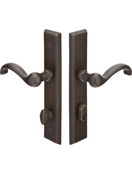 Emtek Configuration 1 Sandcast Rectangular 2X10 Multi Point Lock Trim Only