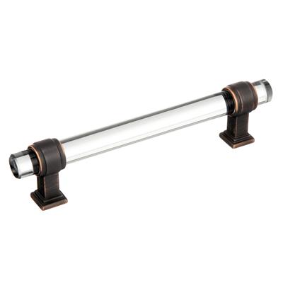 Amerock Glacio 5-1/16 Inch cc Cabinet Pull Clear/Oil-Rubbed Bronze