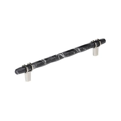 Amerock Carrione 5-1/16 Inch cc Cabinet Pull Marble Black/Polished Nickel