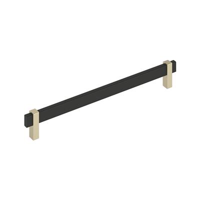 Amerock Mulino 10-1/16 Inch cc Cabinet Pull Matte Black/Golden Champagne