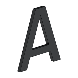 4 Inch Letter A, E Series With Risers, Stainless Steel