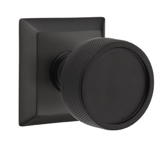 Emtek Conical Knurled Door Knob with Quincy Rosette