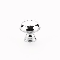Schaub Atherton 1 1/4 inch Hammered, Knurled Edge Cabinet Knob in Polished Chrome