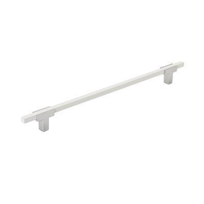 Amerock Urbanite 10-1/16 Inch cc Cabinet Pull Polished Chrome/White