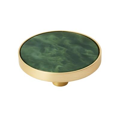 Amerock Accent 2 Inch Cabinet Knob In Gold/Emerald Green