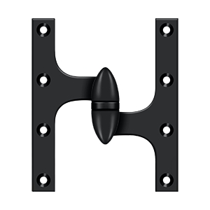 Deltana Olive Knuckle 6 Inch x 5 Inch Right Hand Hinge, Paint Black