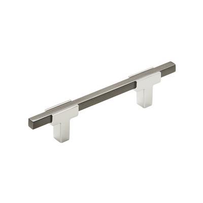 Amerock Urbanite 3-3/4 Inch cc Cabinet Pull Polished Chrome/Black Chrome