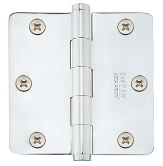 Emtek 3.5 Inch Solid Brass Heavy Duty Door Hinges with 1/4 Inch Round Corners (pair)
