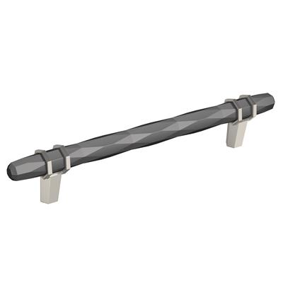 Amerock London 6-5/16 Inch cc Cabinet Pull Black Chrome/Satin Nickel
