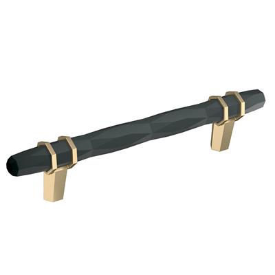 Amerock London 5-1/16 Inch cc Cabinet Pull Black Bronze/Golden Champagne