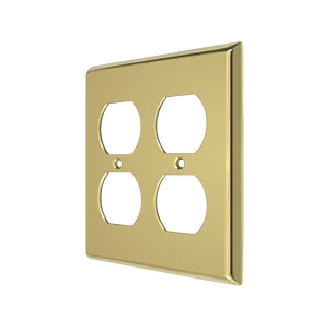 Deltana Solid Brass Quadruple Outlet Switch Plate