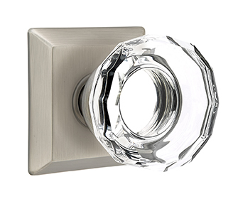 Emtek Lowell Crystal Knob with Quincy Rosette