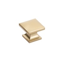 Schaub Northport 1 3/8 inch Diameter Square Knob in Signature Satin Brass
