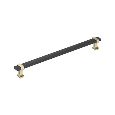 Amerock Overton 10-1/16 Inch cc Cabinet Pull Brushed Matte Black/Golden Champagne