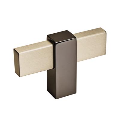Amerock Mulino 2-3/8 Inch Cabinet Knob Silver Champagne/Black Nickel