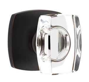 Emtek Windsor Crystal Knob with Urban Modern Rosette