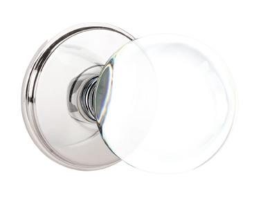 Emtek Bristol Clear Crystal Knob with Watford Rosette