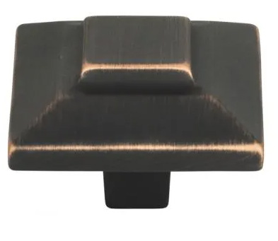 Atlas Homewares Trocadero Large Square Knob 1 1/2 Inch Venetian Bronze