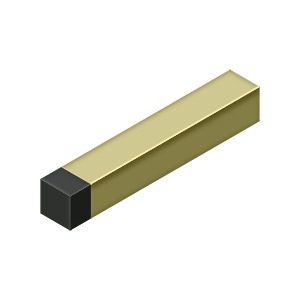 4 Inch Modern Square Baseboard Bumper, Solid Brass