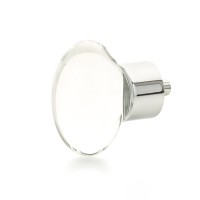 Schaub City Lights 1 3/4 inch Oval Glass Knob in Polished Chrome