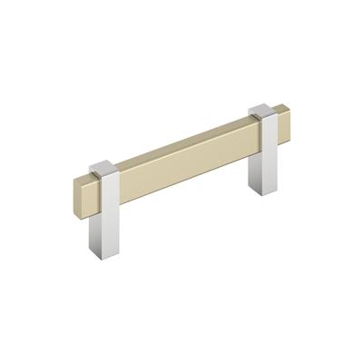 Amerock Mulino 3-3/4 Inch cc Cabinet Pull Golden Champagne/Polished Chrome