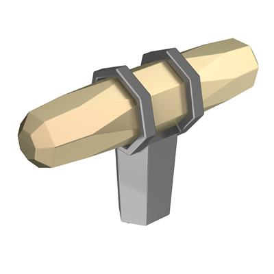 Amerock London 2-1/2 Inch Cabinet Knob Golden Champagne/Black Chrome