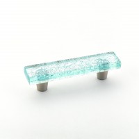 Schaub Ice 3 inch CC Cabinet Pull in Aqua Pearl with Stainless Steel Stems