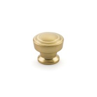 Schaub Round Menlo Park Knob 1 1/4 inch dia Signature Satin Brass