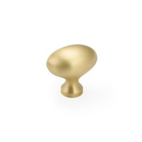 Schaub Country 1 3/8 inch Diameter Oval Knob in Satin Brass
