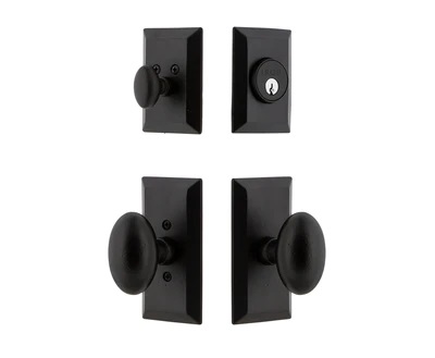 Ageless Iron Keep Knob with Vale Short Plate Combo Entry Set