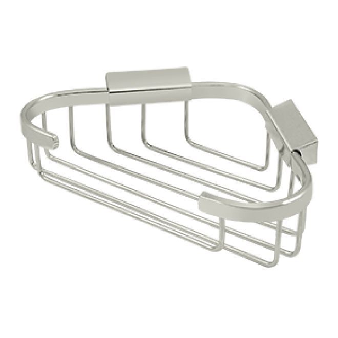 Deltana Solid Brass 8-1/2 Inch Triangular Corner Wire Basket
