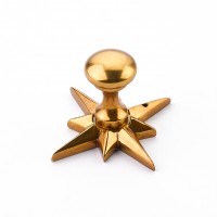 Schaub Sonata 11/16 inch Cabinet Knob with Star Backplate in Paris Brass