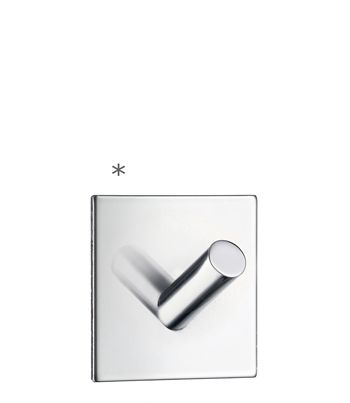 Beslagsboden Design Self-Adhesive Square Base Single Hook - Polished Stainless Steel