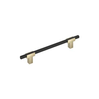 Amerock Urbanite 6-5/16 Inch cc Cabinet Pull Golden Champagne/Matte Black