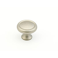Schaub Traditional Designs Round Knob 1 1/4 inch dia With Ring Distressed Nickel
