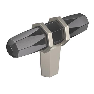 Amerock London 2-1/2 Inch Cabinet Knob Black Chrome/Satin Nickel