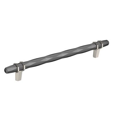 Amerock London 8 Inch cc Cabinet Pull Black Chrome/Satin Nickel