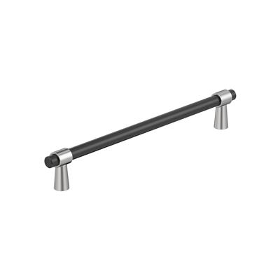 Amerock Mergence 7-9/16 Inch cc Cabinet Pull Matte Black/Polished Chrome