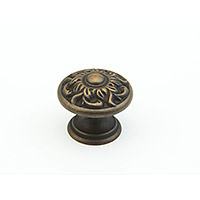 Schaub Corinthian 1 3/8 inch Diameter Round Knob in Redington Brass