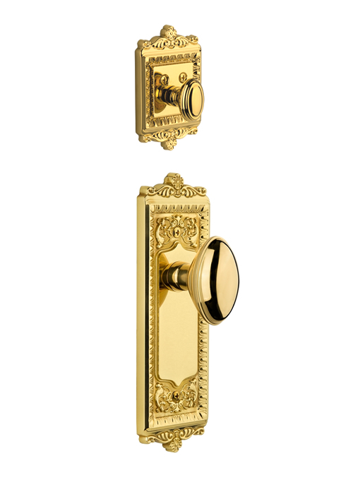 Grandeur Windsor Handleset with Eden Prairie Knob - (Interior Half Only, with Deadbolt)