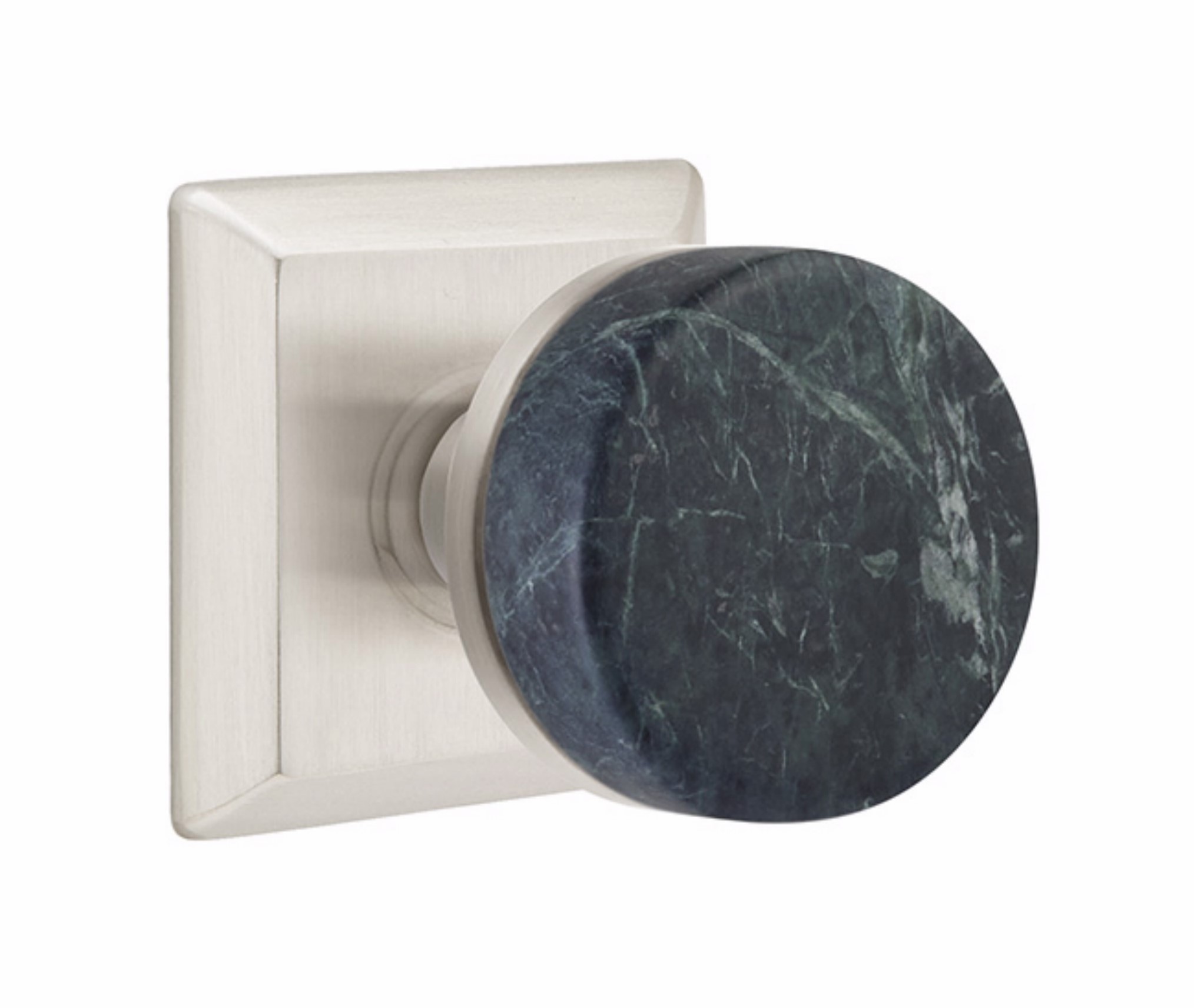 Emtek Conical Green Marble Knob with Quincy Rosette