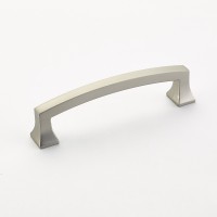 Schaub Arched Menlo Park Pull 4 inch cc Satin Nickel