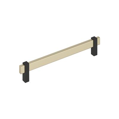Amerock Mulino 7-9/16 Inch cc Cabinet Pull Golden Champagne/Matte Black