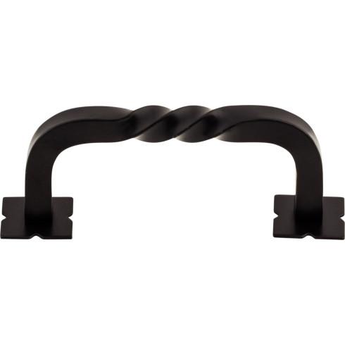 Top Knobs M710 Normandy 3 Inch CC D Handle w/backplate Patina Black