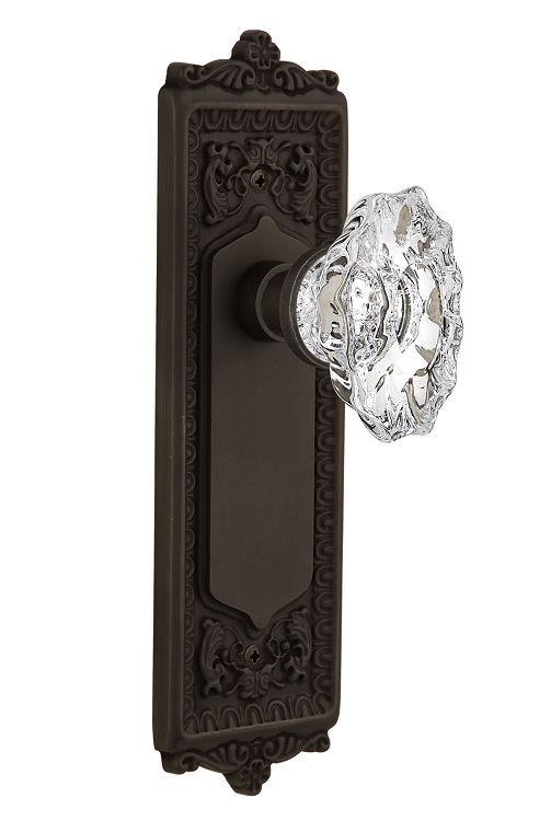 Nostalgic Warehouse Egg & Dart Plate with Chateau Knob - Mortise Lock