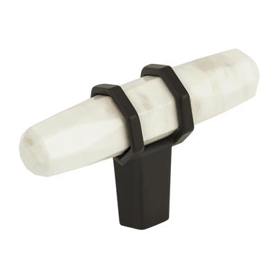 Amerock Carrione 2-1/2 Inch Cabinet Knob Marble White/Black Bronze