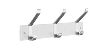 Beslagsboden Profile Collection Triple Hook Coat And Hat Rack - Satin Aluminum / White