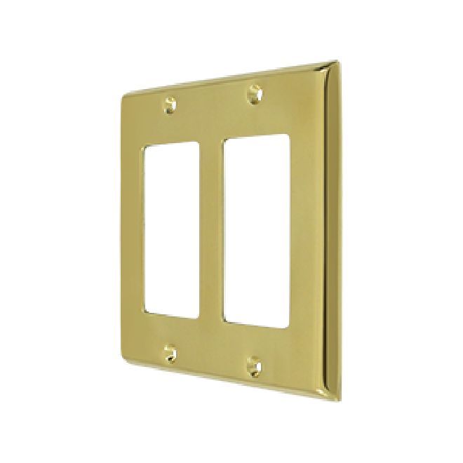 Deltana Solid Brass Double Rocker Switch Plate