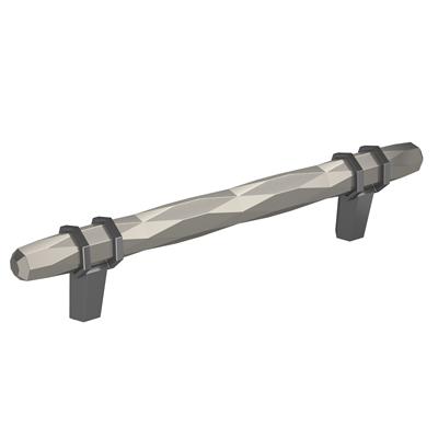Amerock London 5-1/16 Inch cc Cabinet Pull Satin Nickel/Black Chrome