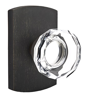 Emtek Lowell Crystal Knob with Sandcast Style 4 Rosette